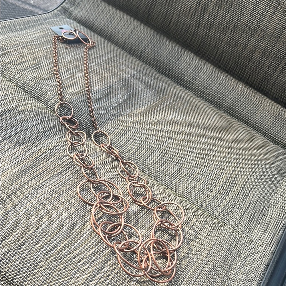 Paparazzi Gold Copper Statement Necklace and earrings set Intricate Design - Picture 6 of 9
